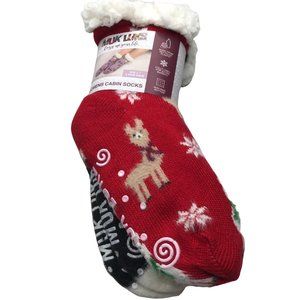2 Pair Pack Muk Luks Women's Cabin Socks Red/Black Llama on 1 Pair Size S/M New